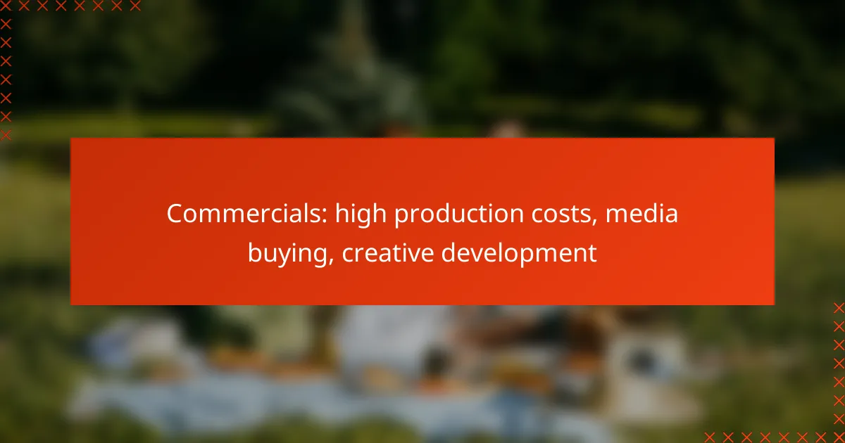 Commercials: high production costs, media buying, creative development