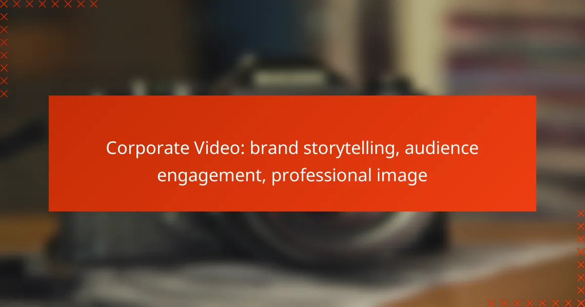 Corporate Video: brand storytelling, audience engagement, professional image