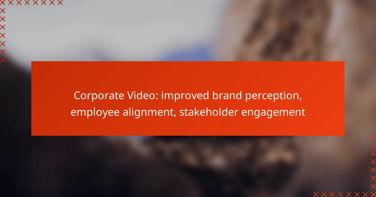 Corporate Video: improved brand perception, employee alignment, stakeholder engagement