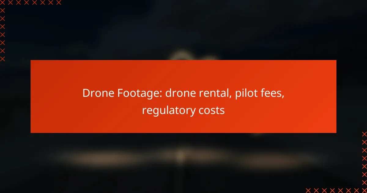 Drone Footage: drone rental, pilot fees, regulatory costs