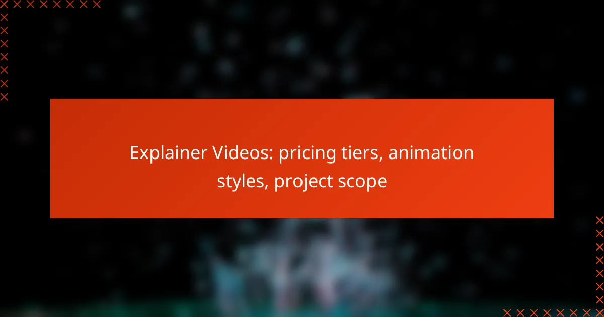 Explainer Videos: pricing tiers, animation styles, project scope