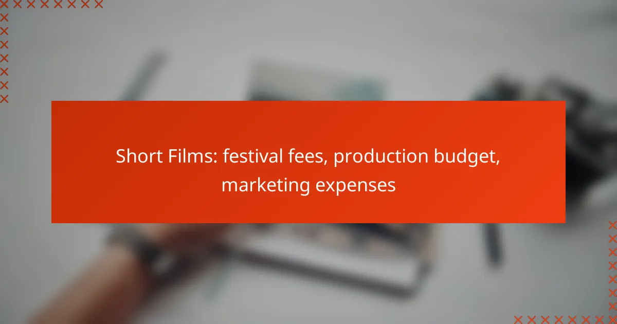 Short Films: festival fees, production budget, marketing expenses