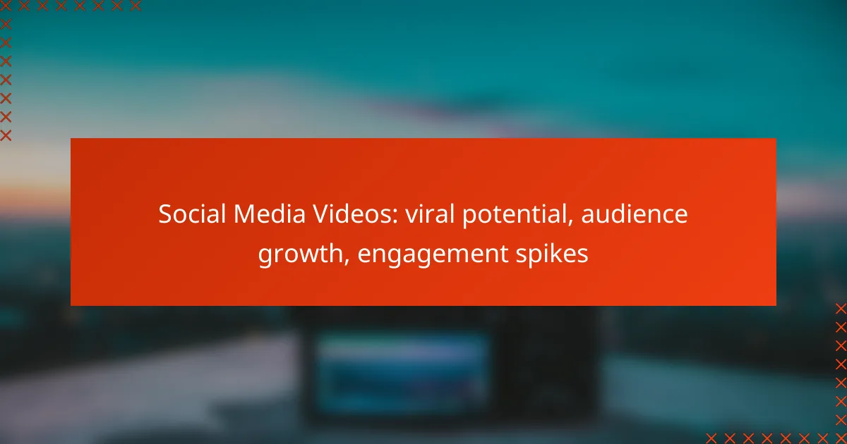 Social Media Videos: viral potential, audience growth, engagement spikes
