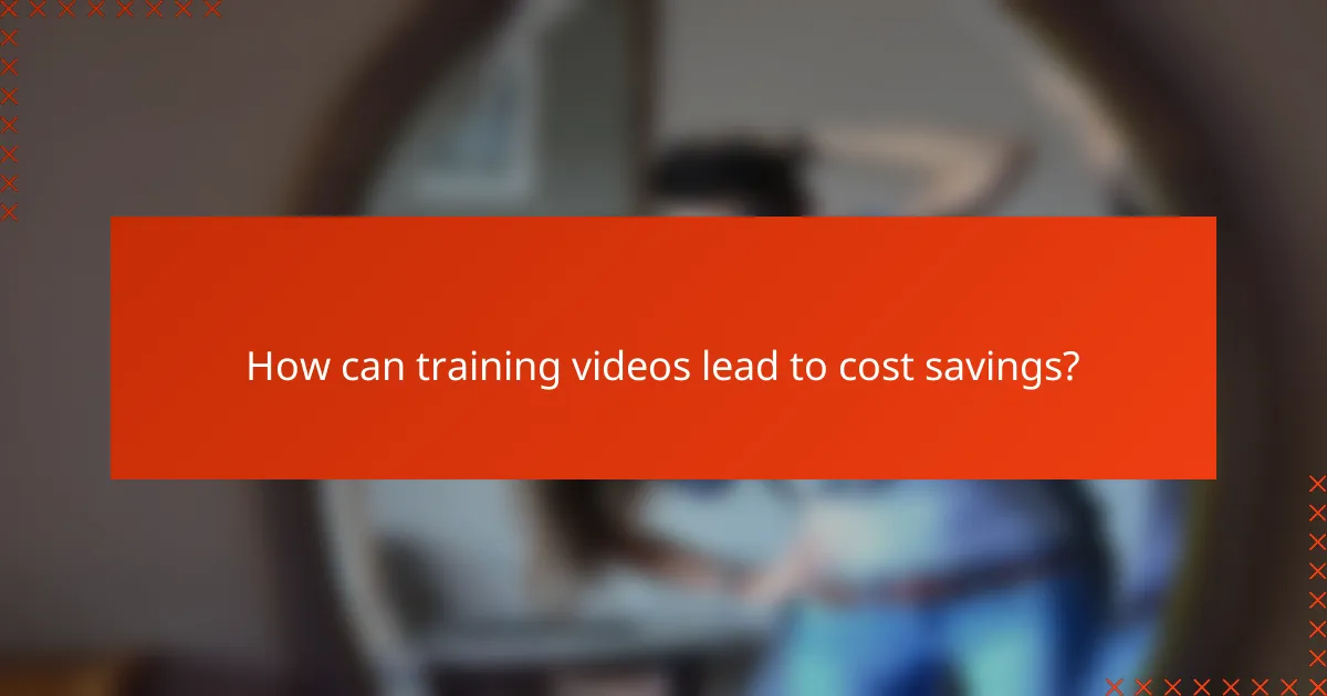 How can training videos lead to cost savings?