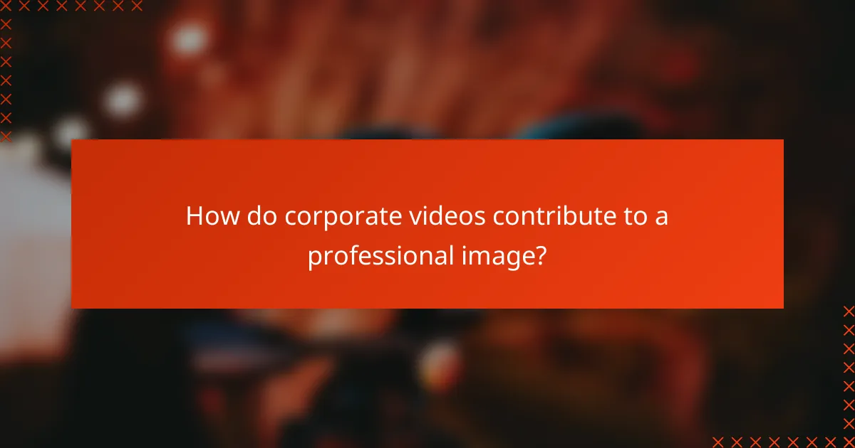 How do corporate videos contribute to a professional image?