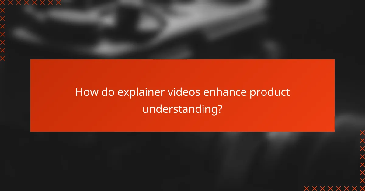 How do explainer videos enhance product understanding?