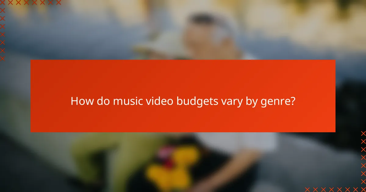 How do music video budgets vary by genre?
