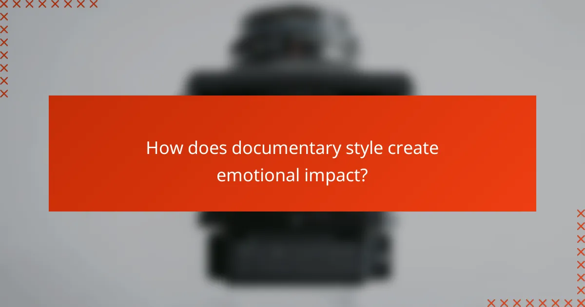 How does documentary style create emotional impact?