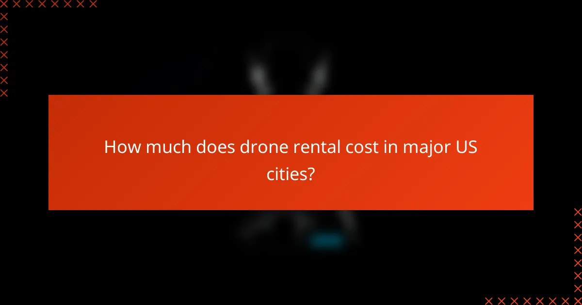 How much does drone rental cost in major US cities?