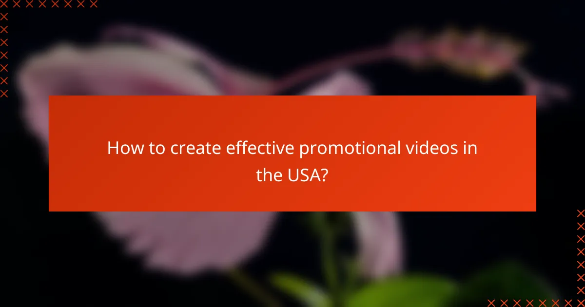 How to create effective promotional videos in the USA?