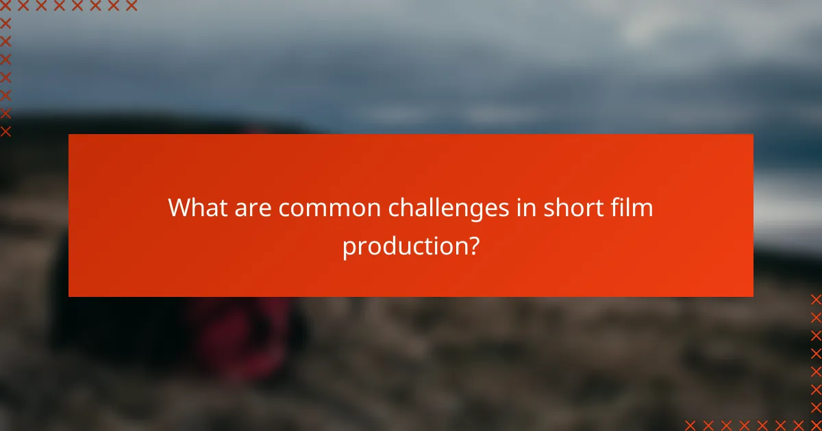 What are common challenges in short film production?