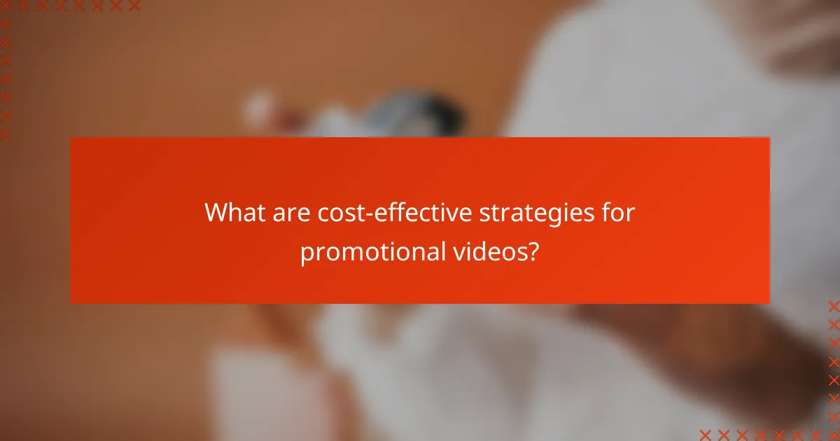 What are cost-effective strategies for promotional videos?