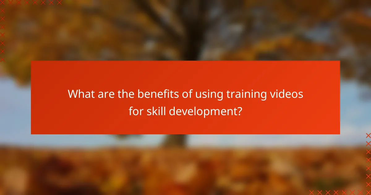 What are the benefits of using training videos for skill development?