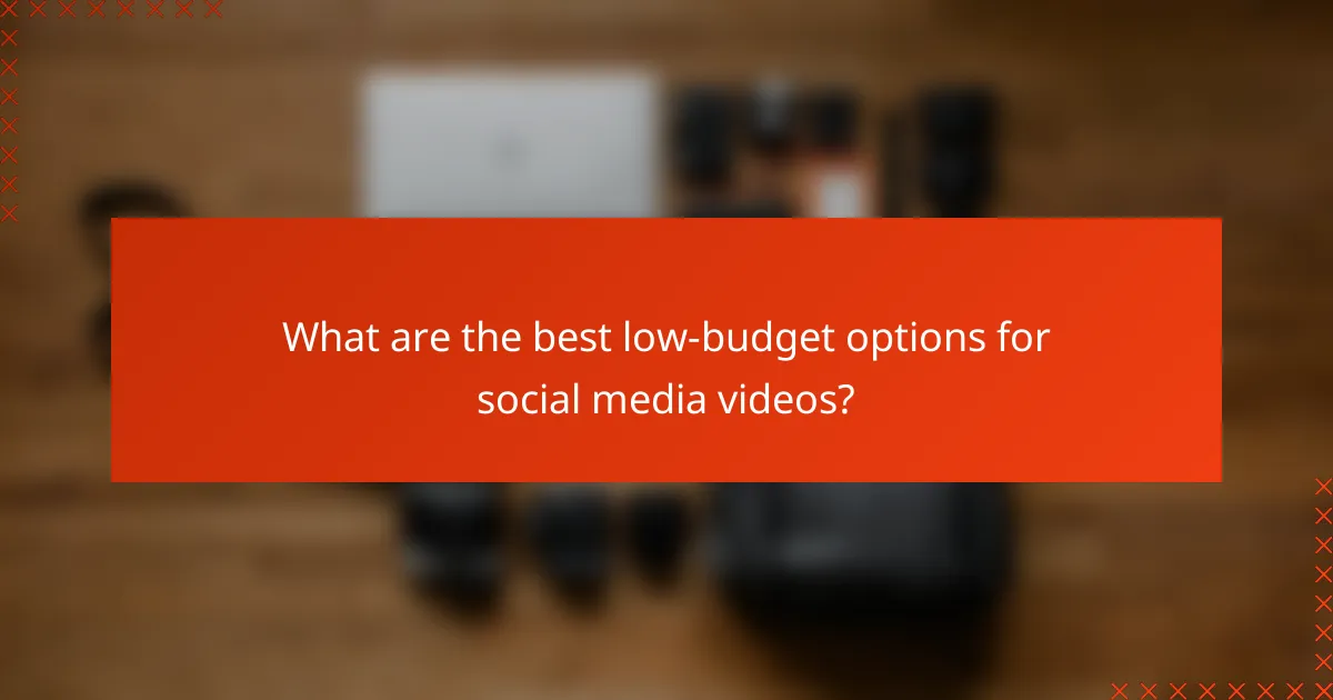 What are the best low-budget options for social media videos?