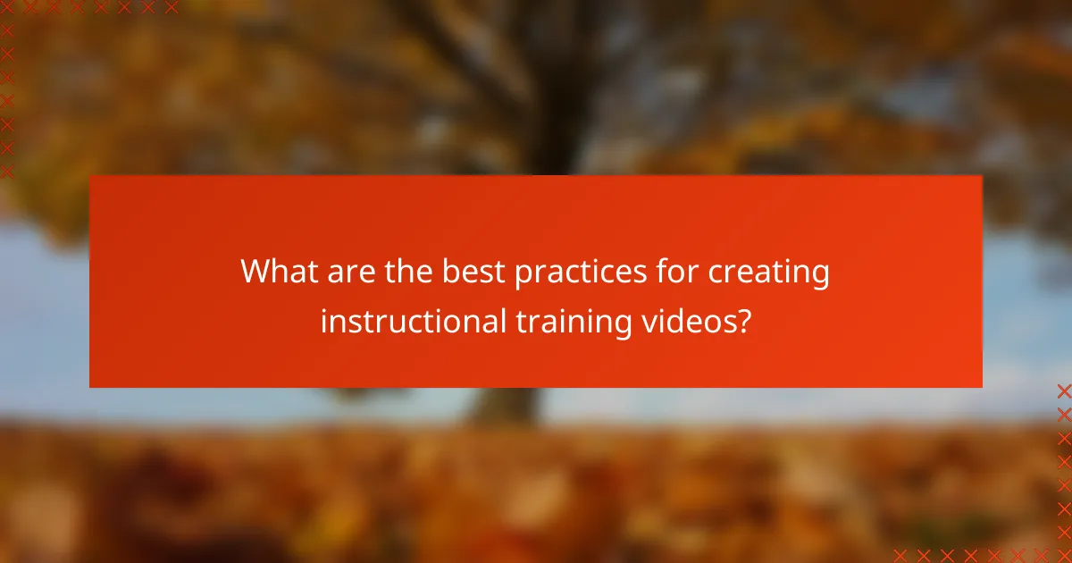 What are the best practices for creating instructional training videos?