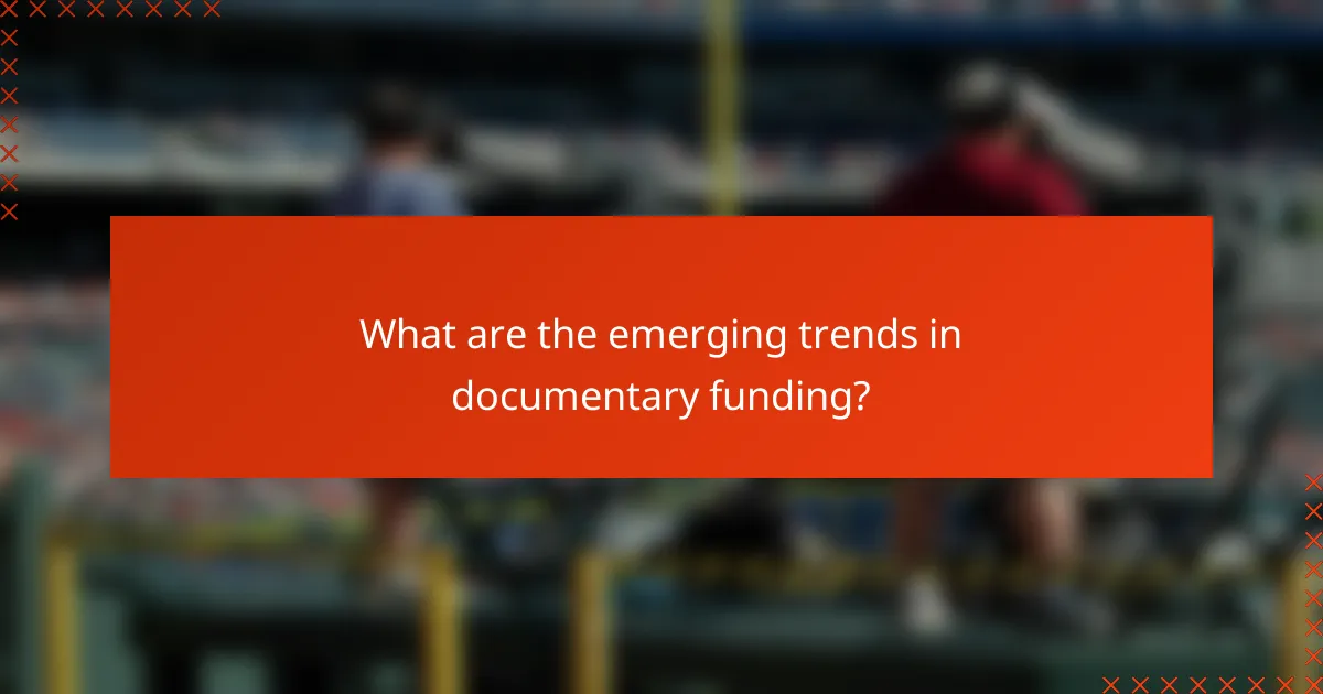 What are the emerging trends in documentary funding?