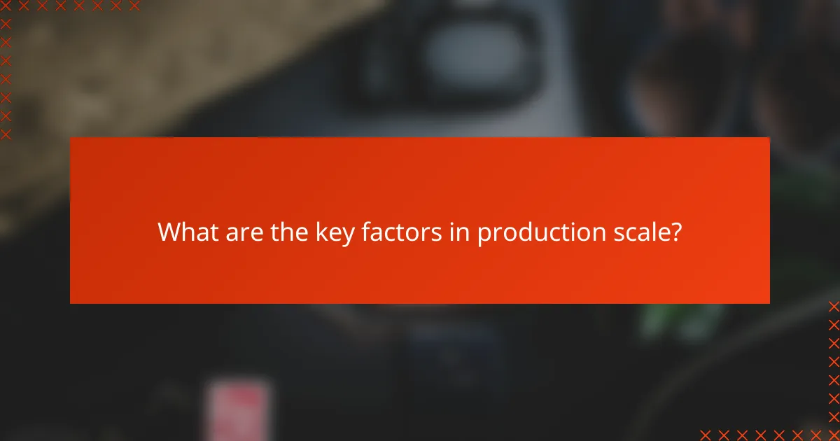 What are the key factors in production scale?