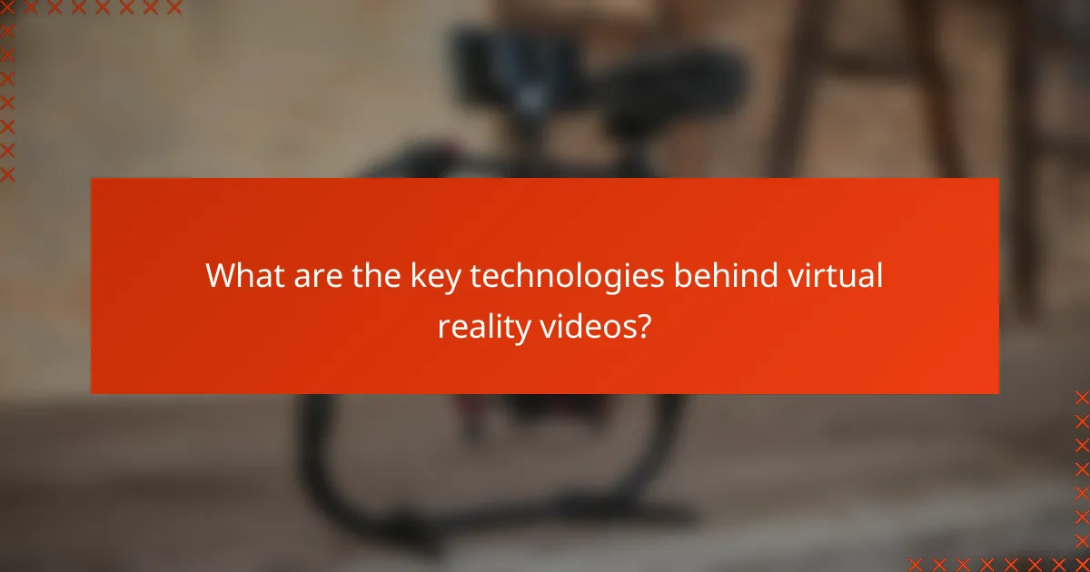 What are the key technologies behind virtual reality videos?