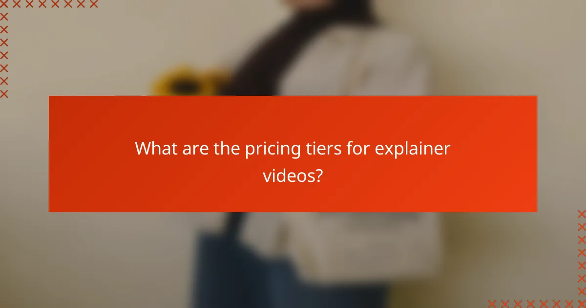 What are the pricing tiers for explainer videos?