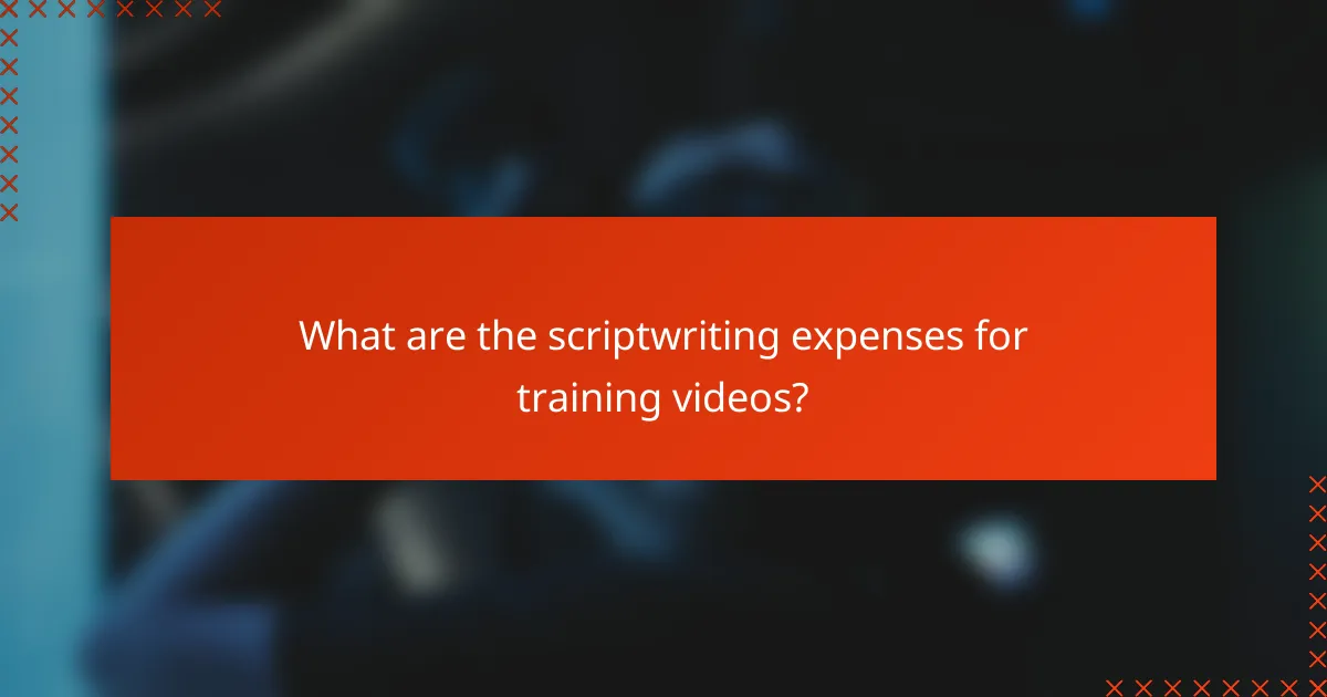 What are the scriptwriting expenses for training videos?