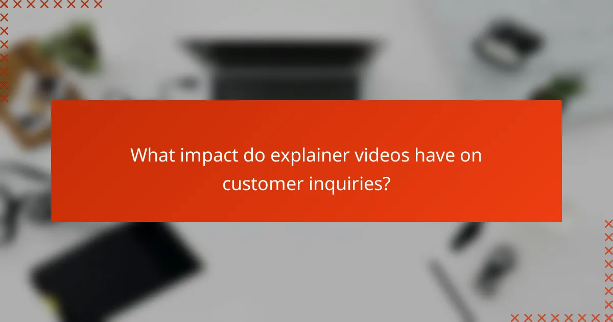 What impact do explainer videos have on customer inquiries?