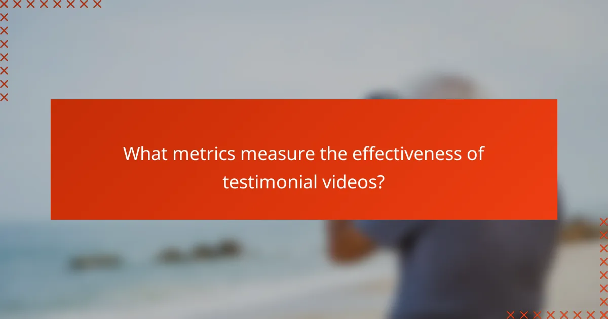 What metrics measure the effectiveness of testimonial videos?