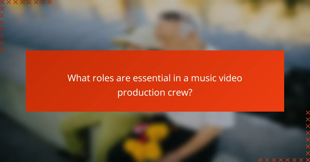 What roles are essential in a music video production crew?
