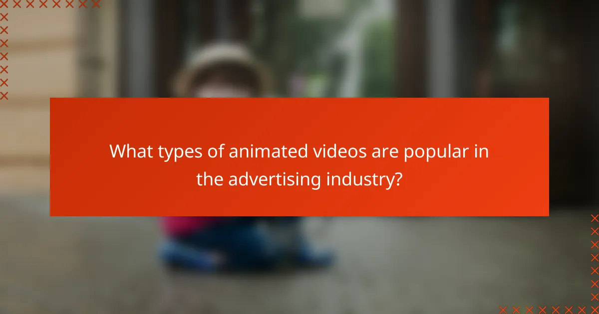 What types of animated videos are popular in the advertising industry?