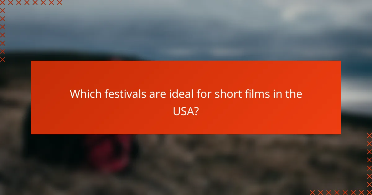 Which festivals are ideal for short films in the USA?